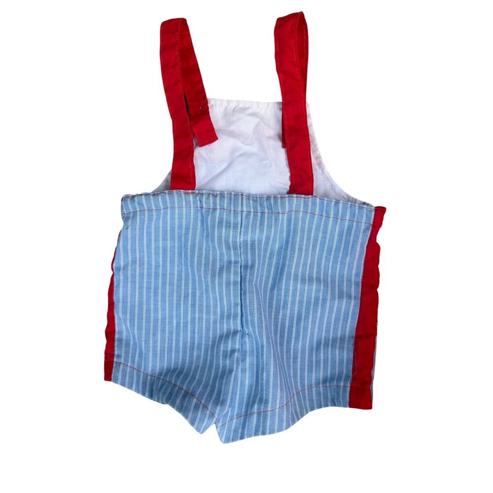 Cotton Candy by Catton Bros Vintage Baseball Romper Sunsuit 3-6 M - Picture 3 of 9